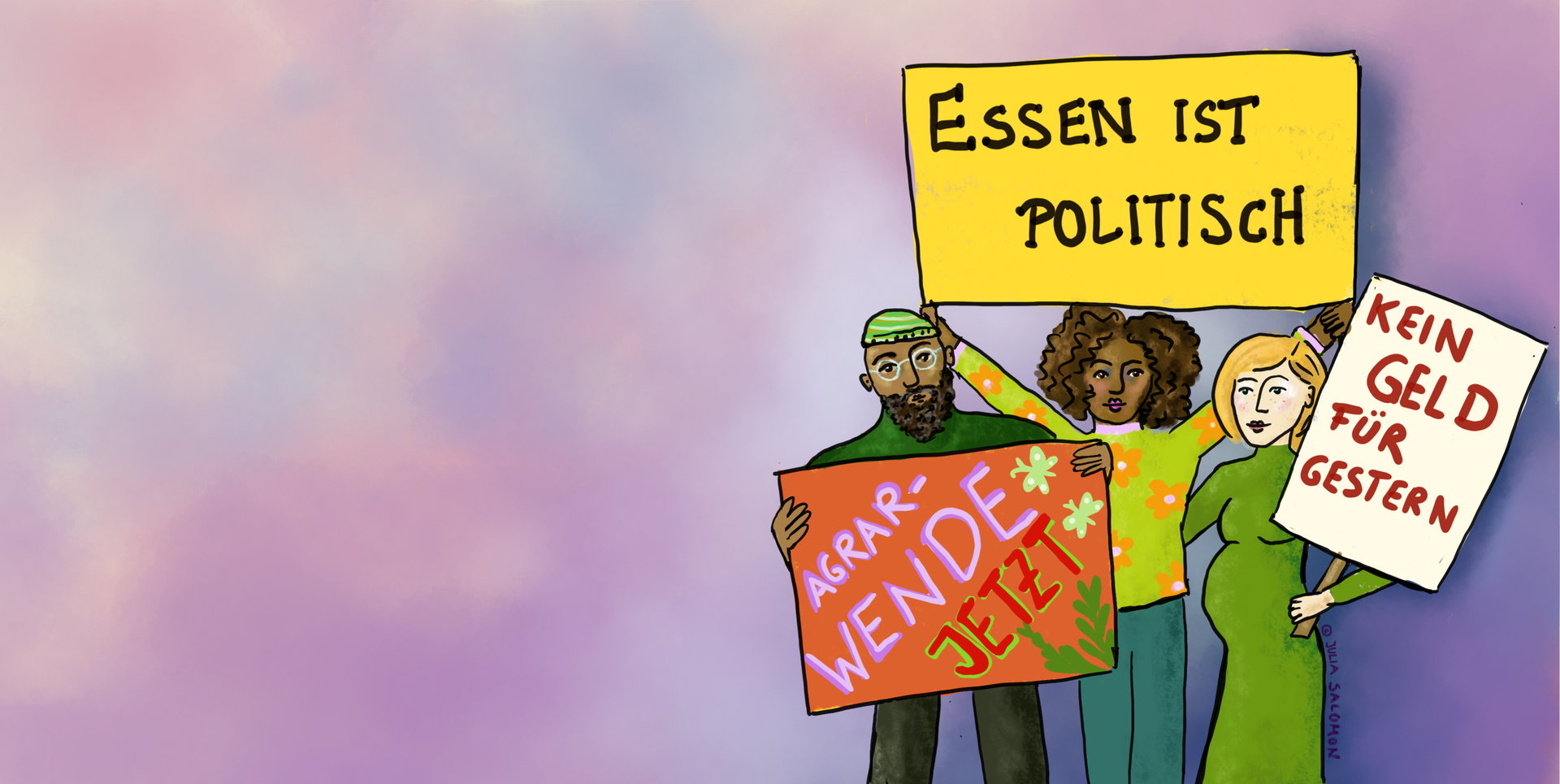 Illustration: eine Demo zur Agrarwende